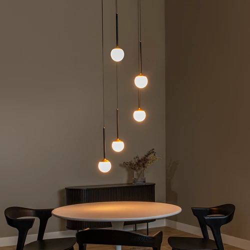 Lucide CALINA - Pendelleuchten - Ø 42 cm - LED Dim. - 5x8,2W 2700K - Schwarz | Premium - Atmosphäre 1